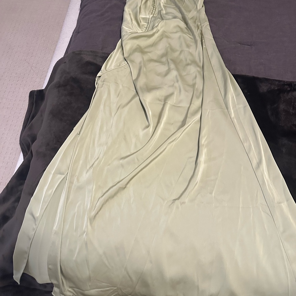 Satin Maxi dress in Sage Green